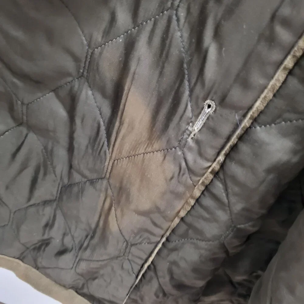 Giorgio Armani Men's Vintage Olive Wool Belted Military Trench Coat Size 42‎ - Picture 11 of 15